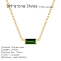 Collana minimalista in oro 14K e acciaio con pendente in smeraldo per il mese di maggio - Maggio Verde (Colore Smeraldo)
