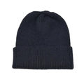 Primer plano detallado del gorro de punto acanalado negro mostrando tejido cálido - Negro