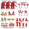 Christmas party decoration set including Santa hats headbands festive glasses and slap bracelets - Set 9 (20 Pieces)