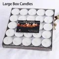 Set di 25 candele tea light bianche in contenitori d'argento per casa e aromaterapia - Lumini Bianchi - 50 Pezzi