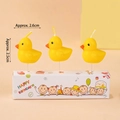 Set of three cute yellow duck cake candles for creative birthday party decorations - Little Yellow Duck Candle