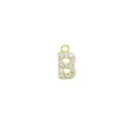 Gold plated copper letter B pendant charm with micro-pave white zircon stones for DIY jewelry - Letter B / Gold