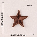 Brown star embroidered patch for clothing with high quality polyester thread 4.3cm - Coffee Five-Pointed Star (G1L-A-2-11 Iron-On)