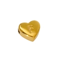 18K gold-plated stainless steel heart pendant featuring engraved letter F detail - Letter F / Steel
