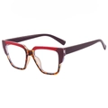 Fashionable square TR90 blue light glasses in bright red and tortoise shell finish - Red Purple Hawksbill