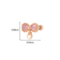 Rose gold heart bow earrings featuring pink zircon stones, size 0.94cm by 0.88cm - 7# Rose Gold (Bowknot Dangle)