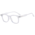 Fashionable square transparent eyeglasses with vintage gold star rivets on temple - Transparent Frame