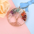 Macro view of rose gold tree of life pendant with colorful crystals on bicolored background - 5cm Gold Round Root