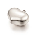 Ciondolo a cuore cavo in acciaio inossidabile argento lucido con finitura a specchio - 18.5mmx25mm / Color Acciaio