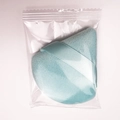 Light blue triangular velvet makeup puff for loose powder in transparent packaging - Green / Single Bagged