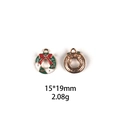 Front and back detail of a 15x19mm festive Christmas wreath alloy pendant with enamel - Style 26-Red White Green Wreath