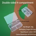 Transparent 4-compartment double-sided plastic storage box with secure dustproof lids - Double-Sided 4 Compartments (10.1*6.3*2.71cm)