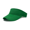 Breathable green sun visor hat for outdoor sports with premium twill texture finish - One Size / Dark Green