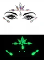 Gioielli adesivi per il viso con effetto luminoso verde per festival e matrimoni - YG-013