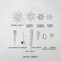 Set di 48 decorazioni natalizie in acrilico trasparente con fiocchi di neve e ghiaccioli - Set 6 (48 pz)