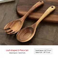 Acacia wood salad server set with spoon and fork for non-stick cookware - Mangium Acacia 2-Piece Set / 230g