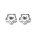 Silver five-petal flower metal beads for DIY jewelry making necklace components - Hydraulic Flower - Steel