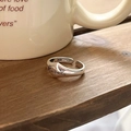 Minimalist S925 sterling silver open ring with Ruibeila engraving on wooden surface - jz503 Letter Engraving / Silver