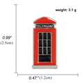 Spilla smaltata cabina telefonica rossa inglese con altezza 2,5cm e peso di 3,1g - Cabina Telefonica Rossa