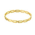 Gouden holle rechthoekige schakelarmband van roestvrij staal met gepolijste glans - ZJ7126-Zwart Zilver Combinatie