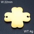Conector de trébol de cuatro hojas dorado 22mm en acero para joyería DIY - 22mm (KLJ6477-Z) / Dorado