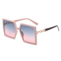 Gafas de sol cuadradas de gran tamaño con montura rosa y lentes de color degradado - Montura Rosa Lentes Gris Rosa