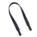 Adjustable black lychee grain PU leather shoulder strap with golden metal rivets - Royal Blue