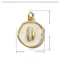Detail showing 21mm enamel shell pendant size with copper material and weight specs - VH707 Textured Disc (3 Pcs)