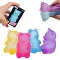 Regenbogen Gummibärchen Anti-Stress-Spielzeug Set in Gelb Pink Blau und Violett - Blau Gummibärchen (OPP Beutel)