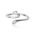 Adjustable snake-shaped silver metal ring featuring a polished finish and open design - Silver-plated Small Snake Ring