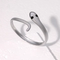 Bracciale a serpente in acciaio inossidabile argento con squame e dettagli neri sugli occhi - Color Acciaio