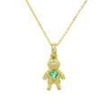 Nahaufnahme der goldenen Herz-Halskette mit grünem Edelstein und weißen Zirkonia - Figur-Grünes Herz