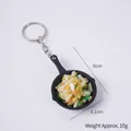 Miniature fried rice frying pan keychain creative food charm for bags and keys - Egg Fried Rice - Keychain
