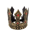Corona medievale dorata con pietre preziose rosse per cosplay e spettacoli teatrali - Taglia unica / Oro Antico