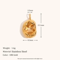 Colgante de corazón de lava irregular en acero inoxidable bañado en oro 18K de 15,1x8,3mm - Colgante Cráter - Dorado