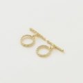 Golden 14k copper plated OT toggle clasp set for DIY jewelry making and necklace crafts - 14K Chain Round OT Clasp - 4Pcs/Pack