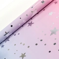 Carta regalo sfumata rosa e viola con stelle e pois argentati. - Stella Sfumata (Rotolo) / 43*300CM