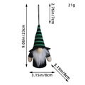 Gnomo di Natale luminoso con cappello a righe verdi e dimensioni 23x8cm - Verde