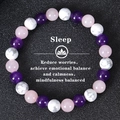 Bracciale in pietre naturali di ametista e quarzo rosa per relax e sollievo dallo stress - Stile Ametista Quarzo Rosa Turchese Bianco (Sleep-1)