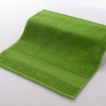 Soft grass green pure cotton towel with absorbent terry loops and jacquard trim decoration - 34x34cm / Spring Green