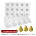 15-cavity pear shaped silicone cake mold with detailed dimensions of 295x170x50mm - 15-Cavity Pear Mold / White