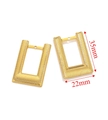 Polished golden rectangular geometry earring pendants measuring 35mm by 22mm - Style 12-Rectangular Hammered (3.09g)