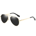 Occhiali da sole aviator classici con montatura in metallo oro e lenti scure - Montatura Oro Lente Nero-Grigio