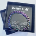Catena cubana arcobaleno da uomo in confezione regalo nera con biglietto affettivo - Bracciale (con confezione regalo e biglietto)