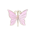 Elegant gold butterfly napkin ring with pink enamel and sparkling rhinestones - Z1071-2 Pink Enamel Butterfly