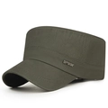 Casquette militaire vert armée en sergé de coton avec logo SPORT métallique - Réglable / Vert Foncé