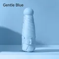 Gentle Blue compact capsule umbrella in a 5-fold portable design for sun protection - With Capsule Box / 6 Ribs Thickened Black Glue / Sky Blue