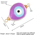 Evil eye charm pendant with purple freshwater pearl and gold connectors for DIY jewelry - Lavender Evil Eye (L344500)