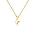 Golden titanium steel necklace with heart and G letter pendant for women - Letter G (XL-82-4)