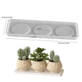 Molde de silicona de 3 cavidades para bandejas de macetas y posavasos de resina - Bandeja de Tres Ranuras